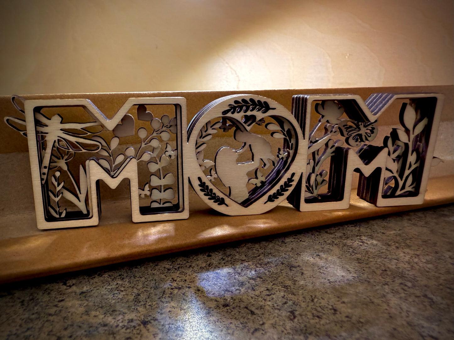 Custom Layered Wood Art – MOM Edition